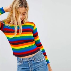 Multicolored rainbow sweater